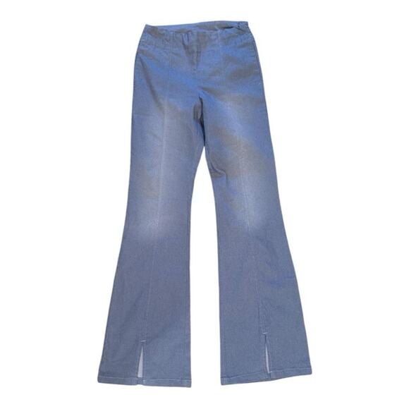 Hue Light‎ Blue Flare Pants w/ Front Slit – Size S 🌀 - Picture 1 of 5